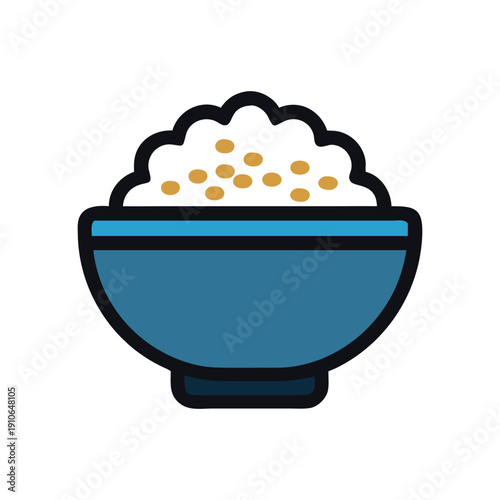 vector illustration of a bowl with food