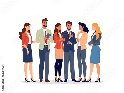 A diverse group of business professionals actively engaged in a collaborative discussion, illustrating teamwork, corporate communication, and strategic meetings in a modern office setting