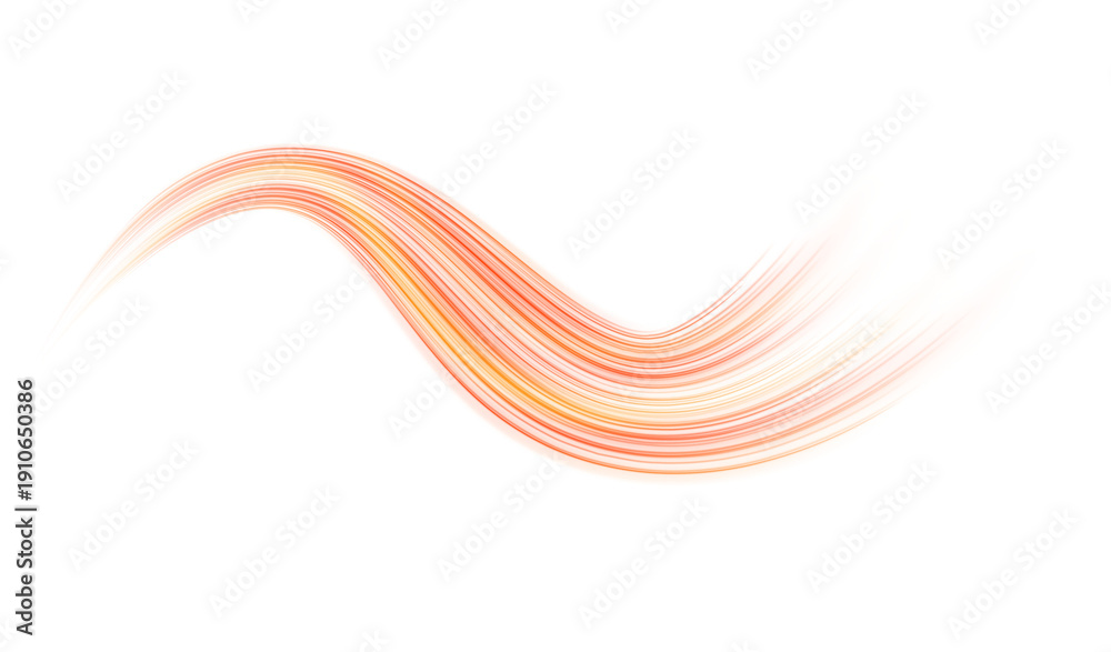 Obraz premium Vibrant orange highway cuts through the night cityscape. Neon trails flow along curves, shimmering with kinetic energy. Sparks fly from edges, highlighting speed. Dark surroundings enhance brightness
