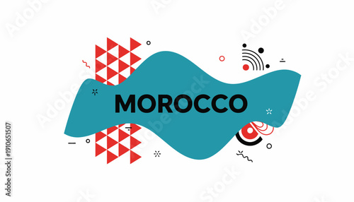 Morocco Travel Destination Abstract Design Element.