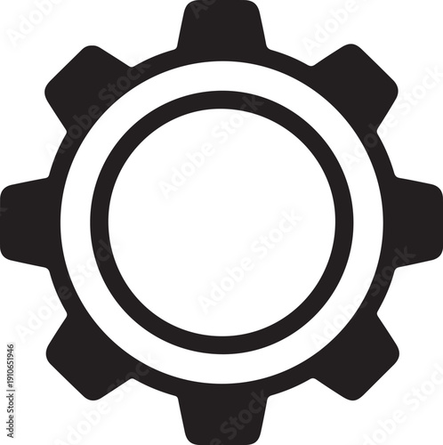 Minimal gear settings icon isolated on white background, simple cog configuration symbol, modern flat vector illustration for web, app, UI interface, system control and technology concept