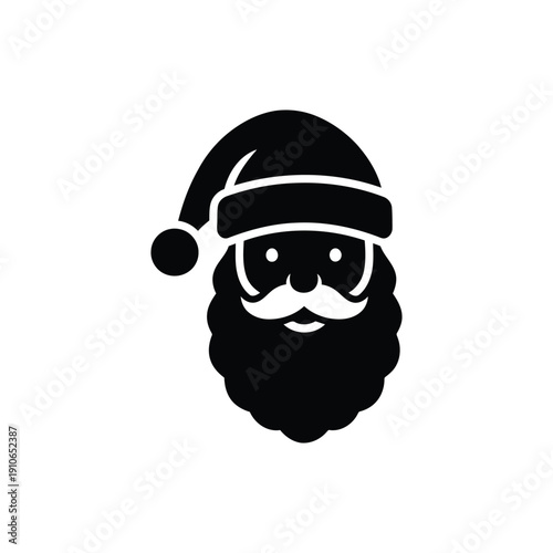 santa claus with a beard silhouette