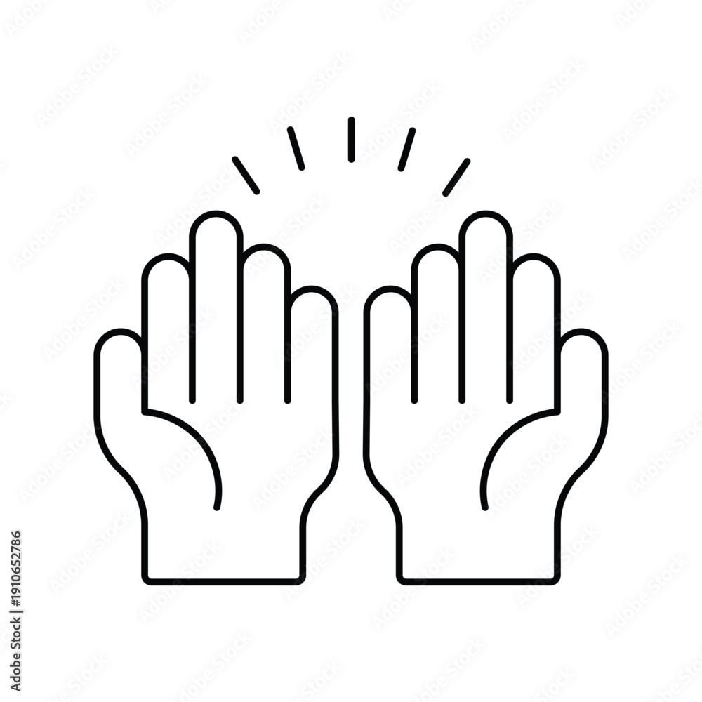 Fototapeta premium Pray icon with white background vector stock illustration
