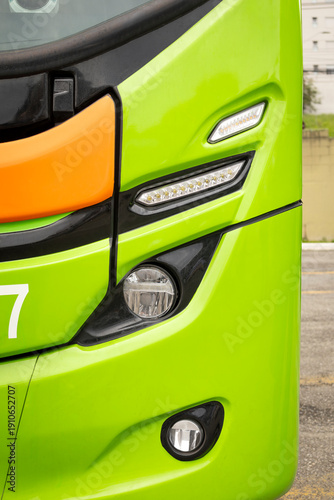 Front module with LED daytime running lights, integrated turn signals, circular fog lamp, and bodywork featuring functional cutouts.