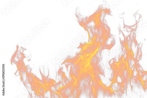 Fiery plume with red-orange flames, swirling motion and glowing edges for cinematic visuals PNG
