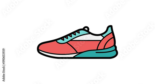 An illustration of a colorful sneaker is shown in profile view on a white background.
