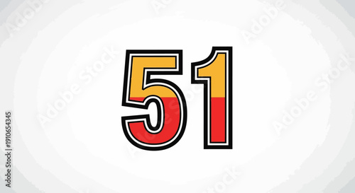 Digital illustration of number 51 with gradient color effect on transparent background via RJ Whisk Auto
