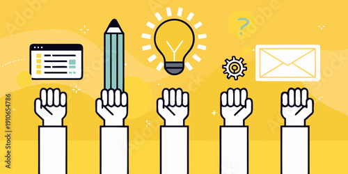 Collaboration ideas and problem solving a creative concept illustration