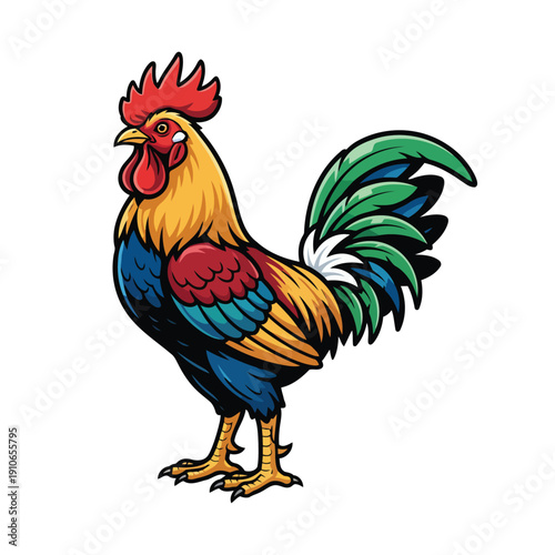 rooster isolated on white background