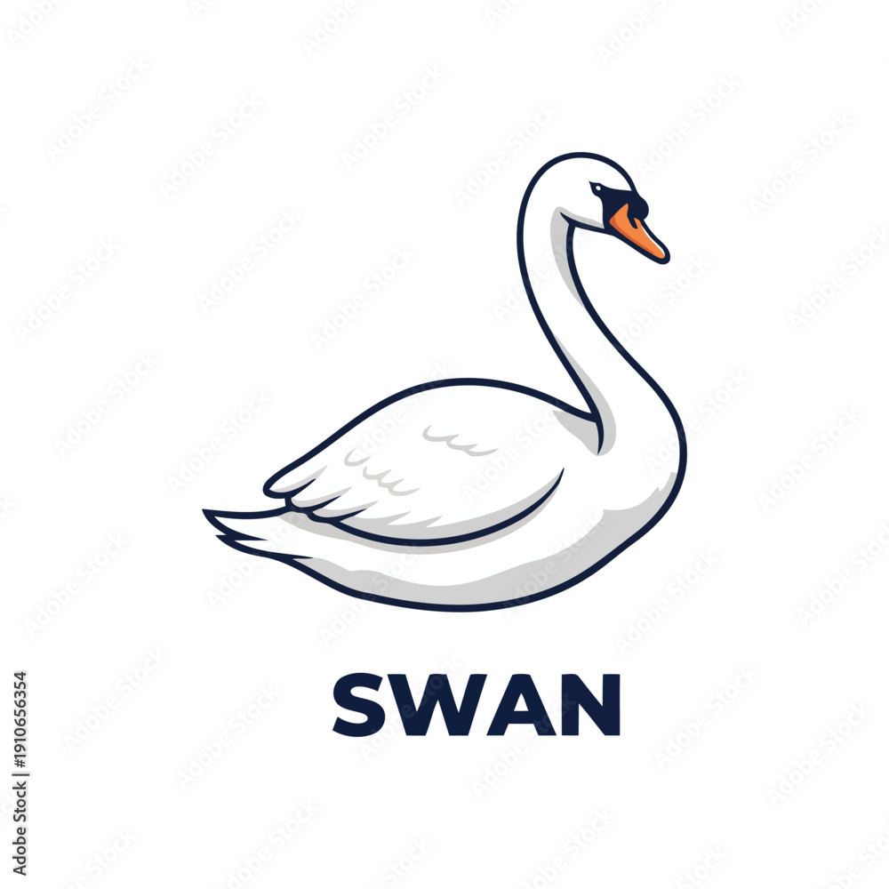 Fototapeta premium swan vector illustration