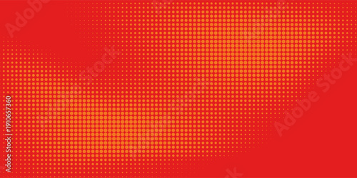 Dots halftone orange color pattern gradient texture with technology digital background. Dots pop art comics with summer background.