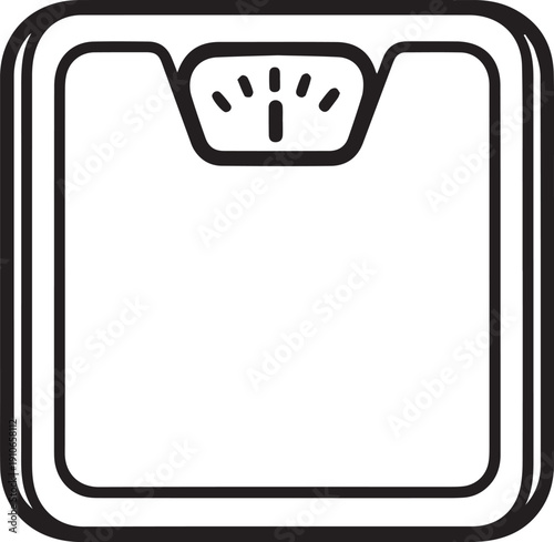 An illustration of a minimalist bathroom scale, a symbol of health, wellness, and the journey toward personal well-being.