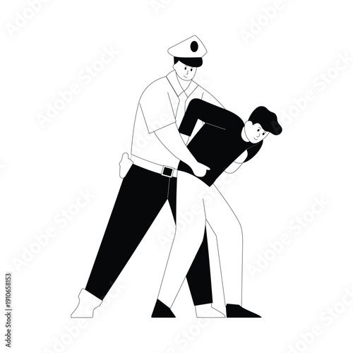 Aggressive Suspect Vector illustration. EPS 10 file			