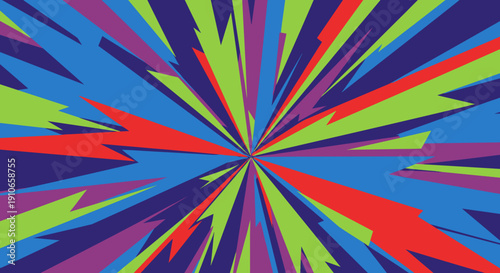 Explosion of Vibrant Colors and Sharp Lines.