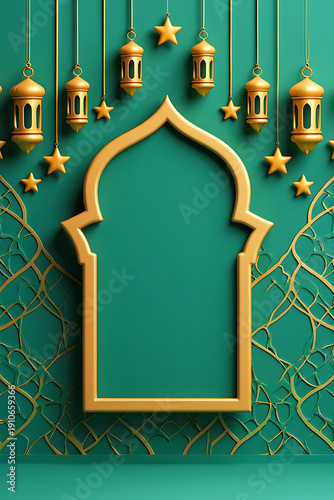 Elegant islamic arch frame for ramadan celebration
