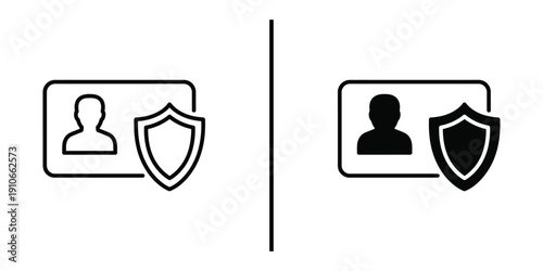 Identity Protection ID Card with Shield Vector Icon for Personal Privacy and Secure Identification