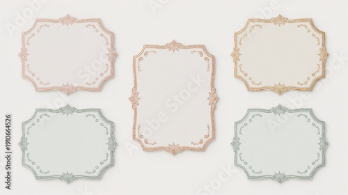 Elegant decorative frames with ornate detailing, offering a sense of classic charm and visual appeal. Ideal for design needs.
