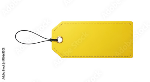 Obraz na płótnie A yellow tag with a string attached to it