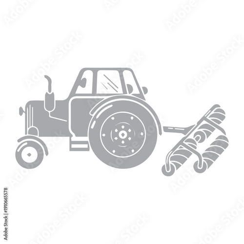 Tractor with Tilling Attachment