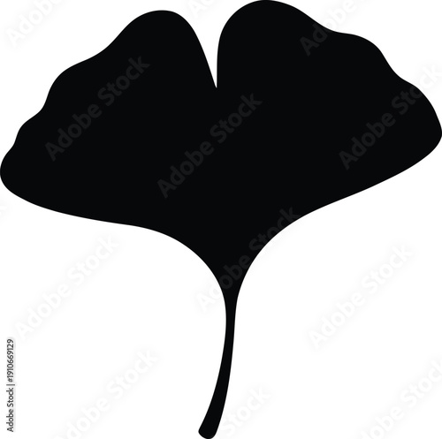 A single, perfectly rendered black silhouette of a leaf, with a subtle gradient of green and brown