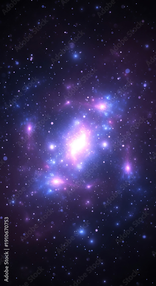 Obraz premium Purple Blue Cosmic Galaxy Nebula Star Field Abstract Background