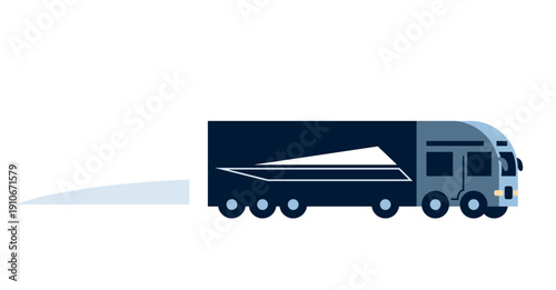 Cargo truck for delivery. Lorry transport vector illustration for logistics, freight shipping, and commercial distribution design. Isolated flat icon of heavy vehicle