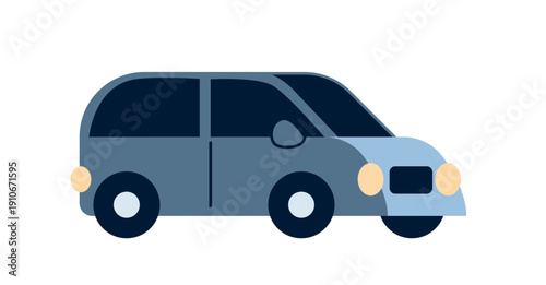 Hatchback car for city. Compact auto transport vector illustration for urban travel, family commute, and personal vehicle design. Isolated flat icon of car