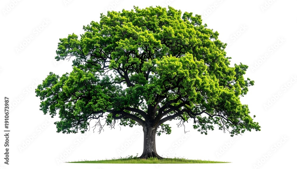 Fototapeta premium Majestic Oak Tree - A Vibrant Symbol of Natures Beauty.