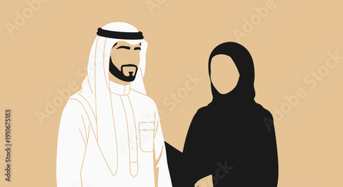 Middle Eastern Couple Traditional Attire.