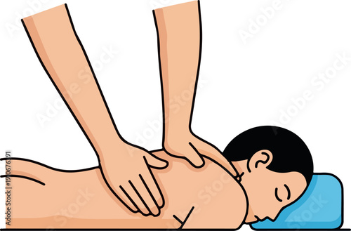 Man massaging her foot and legs with hands for beauty, health care, and relaxing spa therapy.