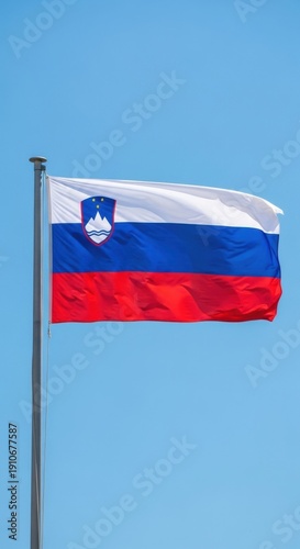 Free Download Slovenian Flag Waving in Clear Daylight - GFXLoad