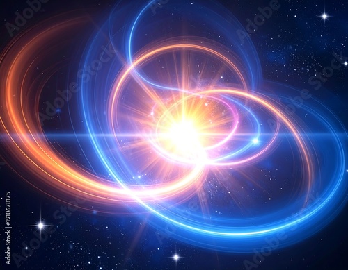 Wallpaper Mural Abstract depiction of a bright, radiant cosmic event, with swirling energy Torontodigital.ca