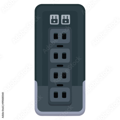 Uninterruptible power supply flat clipart vector illustration isolated design element suitable for technology backup energy equipment data protection and electrical system themed visuals