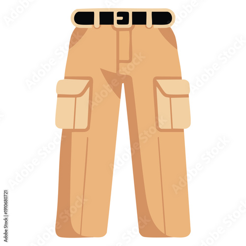 Vector cargo pant flat icon designed for several purposes such as apparel branding websites UI UX design print templates and fashion presentation materials