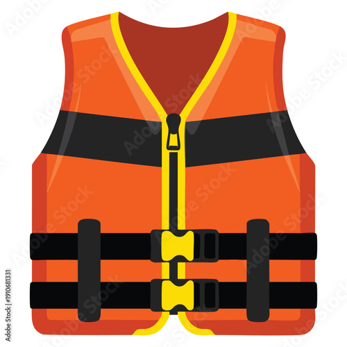 Vector icon flat illustration of rescue vest for web perfect for safety emergency equipment water rescue protection and survival themed visuals