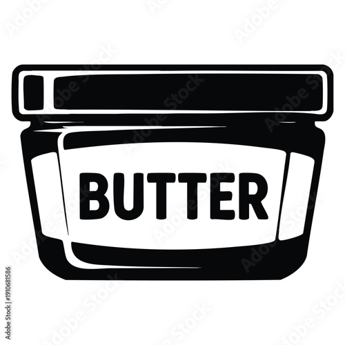 Vector icon of butter plastic pack in simple illustration style isolated on white background perfect for food dairy packaging web and retail designs