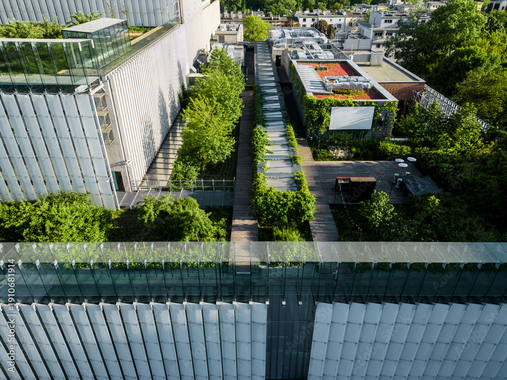 Ταπετσαρία Modern eco rooftop garden of Centrum Spotkania Kultur in Lublin city, Sustainabl