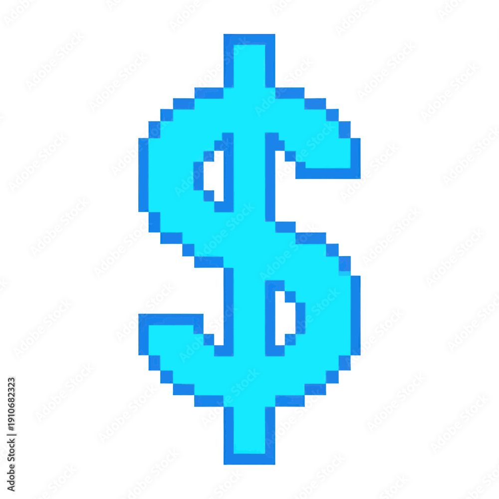 Obraz premium Blue Dollar Sign Vector Icon