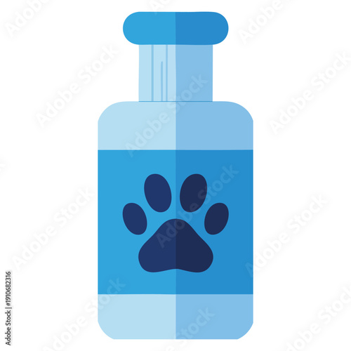 Vector illustration dog medicine bottle flat clipart perfect for pet care veterinary health animal treatment and medical supply themed design content