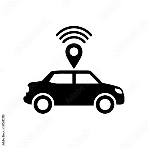 Car With GPS Tracking 3d Icon