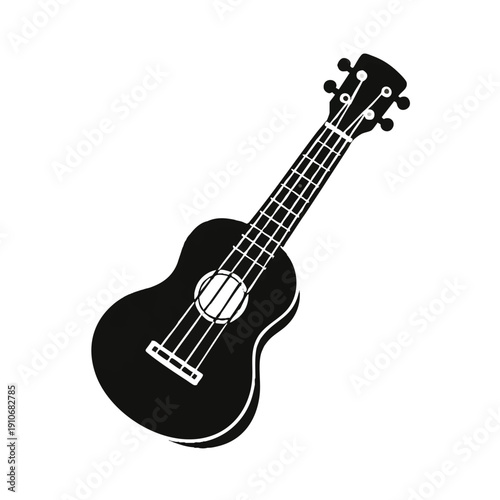 Ukulele icon black and white vector illustration