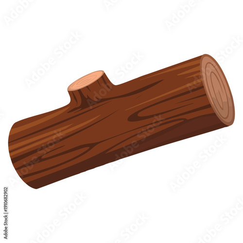 Vector illustration of a wooden log isolated ideal for forest nature camping firewood rustic landscape design and organic material themed creative visuals