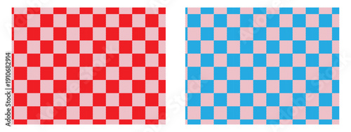Gingham Checkered Seamless Pattern Red and Blue  for Picnic and Textile Design.