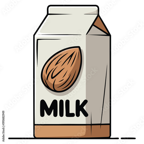 Vector illustration of almond milk isolated object ideal for vegan nutrition dairy free beverage packaging healthy drink designs