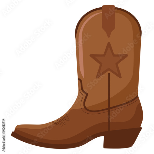 Vector illustration of cowboy boots icon ideal for western style fashion country culture footwear and vintage themed graphics