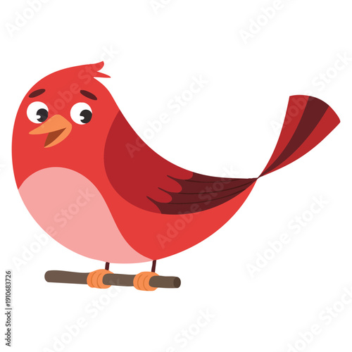 Vector illustration of cute cartoon bird ideal for playful kids artwork animal character design nursery decoration and cheerful visual themes