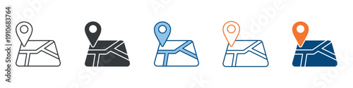 Map Location Icon Set Multiple Style Collection