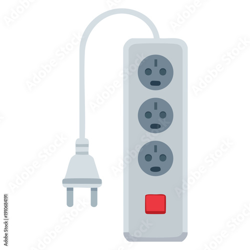 Vector illustration of extension cord icon ideal for electrical power supply equipment home tools hardware graphics and safety themed technical design concepts