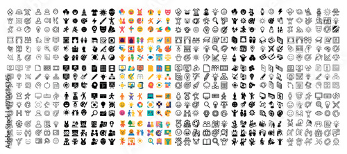 Diverse emoji and icon collection
