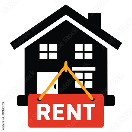 Vector illustration of home renter icon concept ideal for rental housing property leasing real estate services accommodation and residential lifestyle design projects